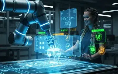 Operator collaborating with a robotic system