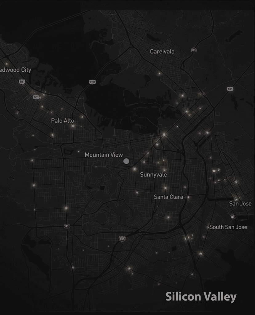Silicon Valley location map for Luminvera industrial XR operations