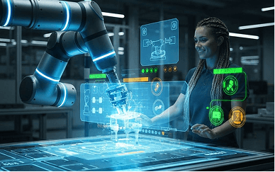 Operator collaborating with a robotic system